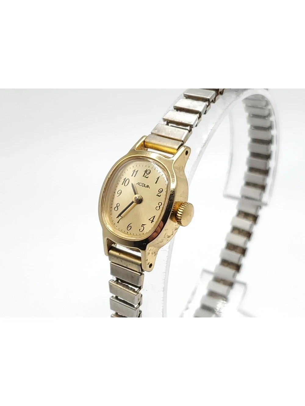 Vintage Acqua Timex Lady Gold Tone Hand-Winding Mechanical Watch Running